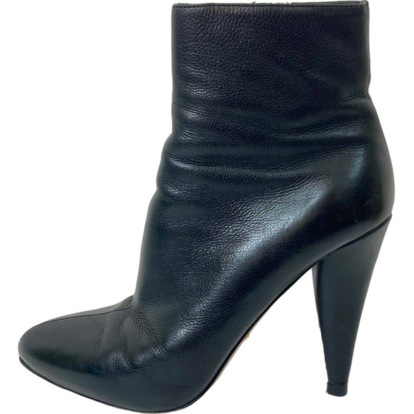 Prada Shoes - PRADA Black Soft Leather High Heel Ankle Boots Made in Italy EU size 36 1/2